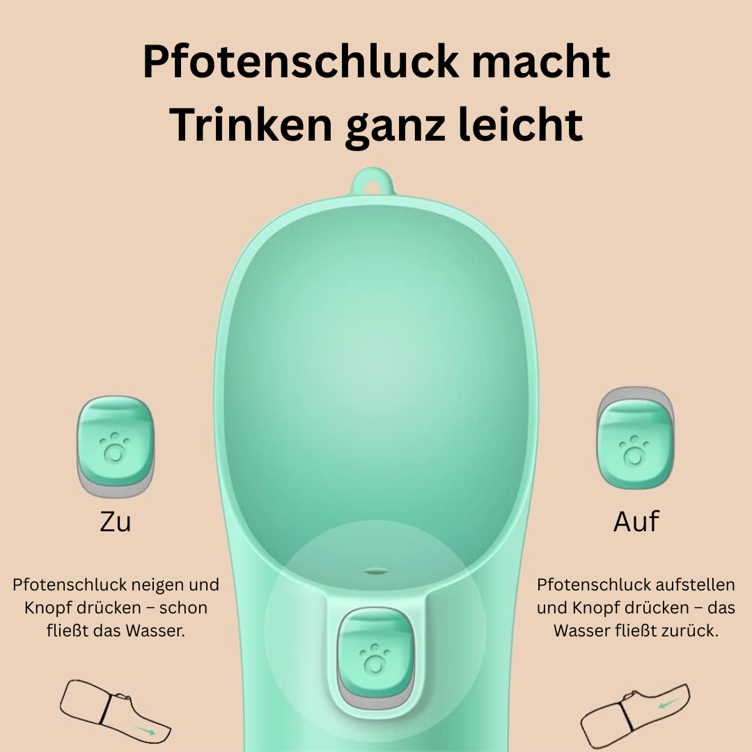 Pfotenschluck™ – Die Originale Schweizer Hundetrinkflasche
